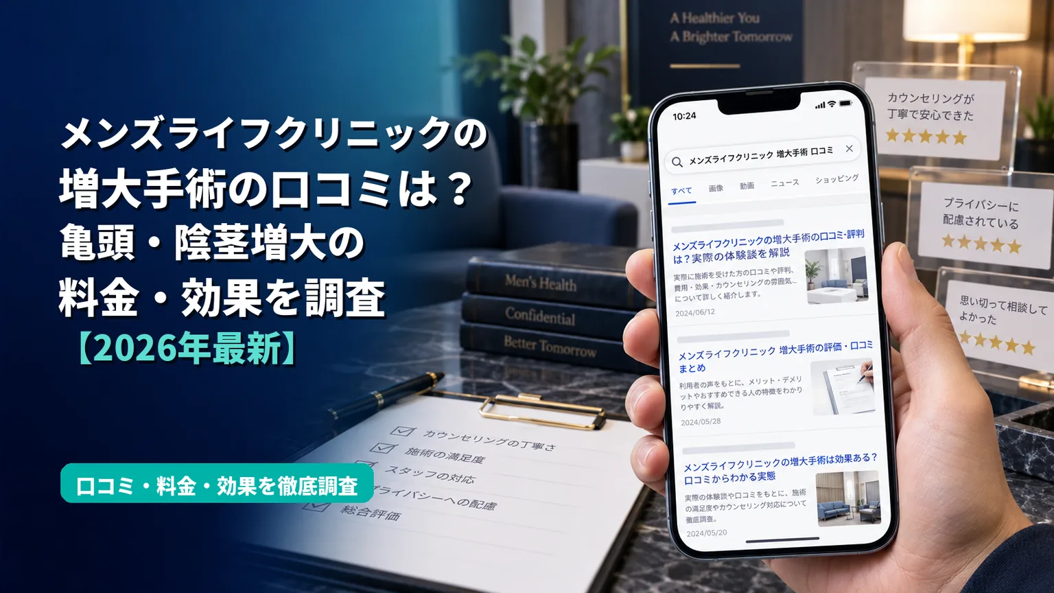 メンズライフクリニックの増大手術の口コミは?亀頭・陰茎増大の料金・効果を調査【2026年最新】